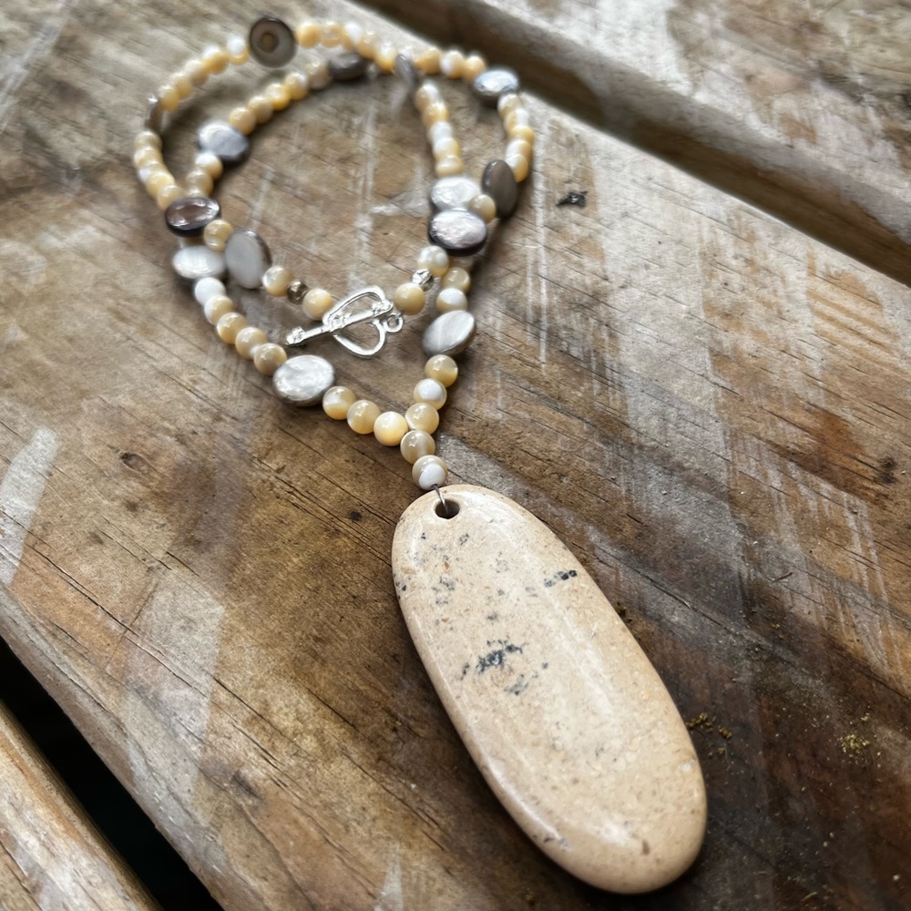 Hand-crafted beaded necklace.